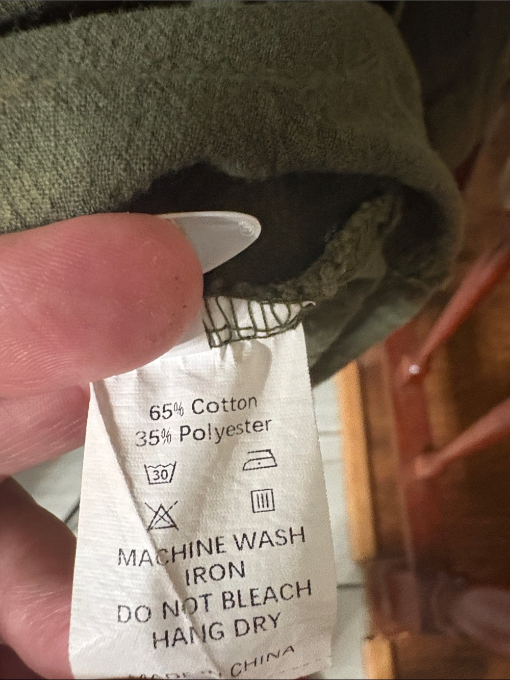 Relaxed Olive Green Linen-Blend Tunic Top - Picture 3 of 4